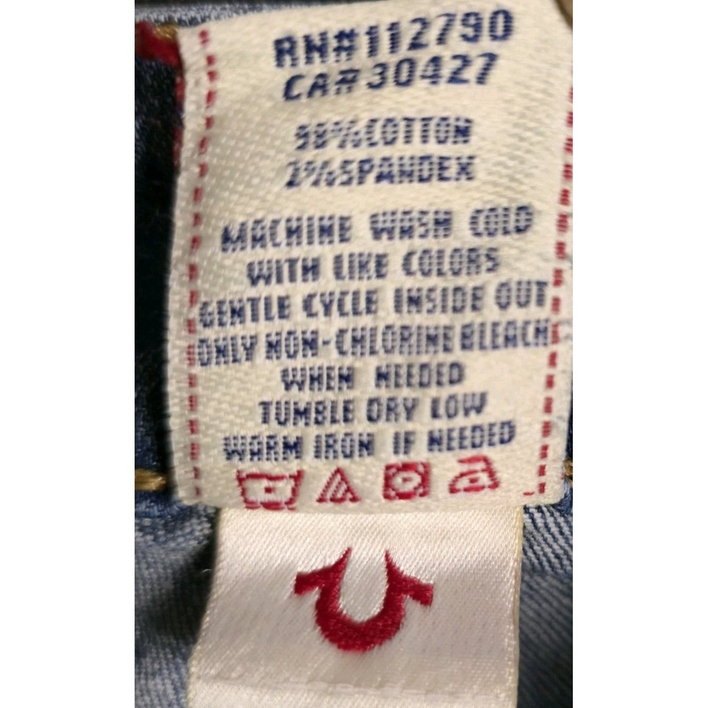 True Religion Joey Bootcut Jeans Low Rise Y2K Western Stitch Size 28 - Picture 7 of 13